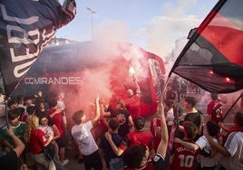 La afición jabata recibe al CD Mirandés