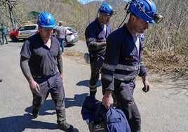 Imagen del día del accidente en la mina de Cerredo, en Degaña.