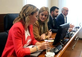 Delia Campomanes y Covadonga Tomé, en la mesa de la comisión de investigación.