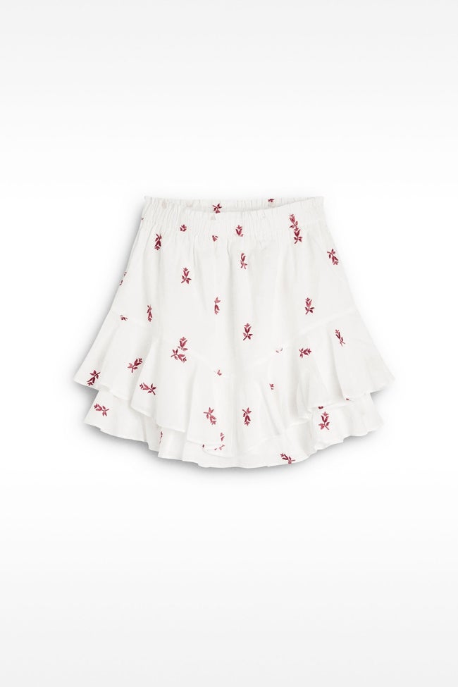 Falda con bordados.