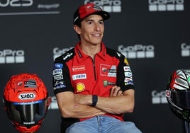 Marc Márquez, durante la presentación del GP de Aragón.
